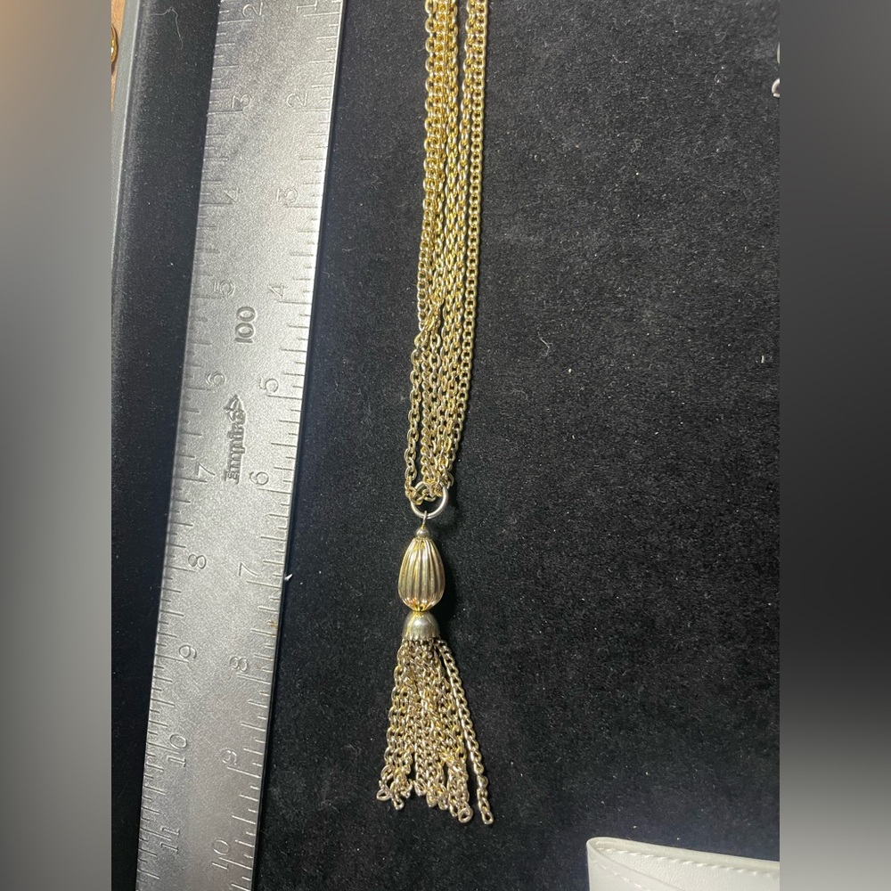 Kramar Elegant Gold Tassel Necklace